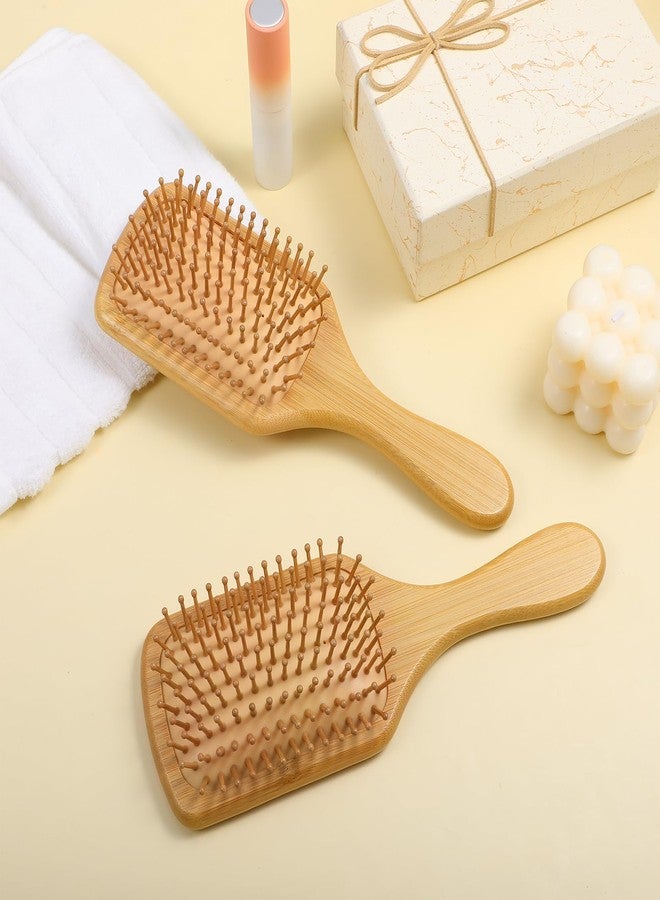 Molain 12 Pcs Bamboo Hair Brush, Bulk Wooden Paddle Brush for Women Round-tipped Bamboo Bristles, Detangling Brushes Lightweight Scalp Massage Anti Static for Women Men (9.84'' × 3.4'') - Image 5